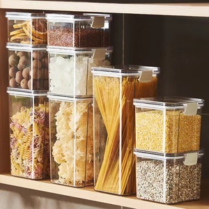 Lattine sigillate in plastica per cereali grossolani per uso alimentare scatola di immagazzinaggio per la conservazione della freschezza del frigorifero impilabile trasparente - Product Image 2