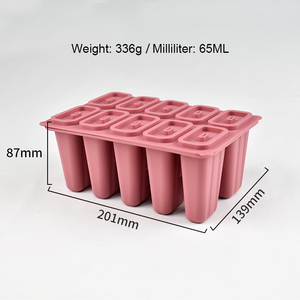Food-Grade Silicone Ice Pop Molds Set With Sticks 10 Cavities Multicolor Popsicle <b>Maker</b> Mold For Homemade Ice <b>Cream</b> Making Tools - Product Image 3