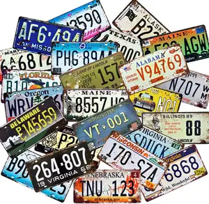 1st warehouse Retro Vintage Assorted US States Number Tags, Embossed License Plates, Lot of 10/15/20/25/30 pcs, Man Cave Garage