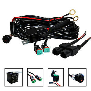 Pronto per spedire il cablaggio doppio resistente dell'uscita 2-Pin fuori strada di illuminazione dell'automobile con il relè ed il commutatore 14AWG 3.5M - Product Image 2