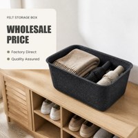 Boîte de rangement pliable en feutre épais, organisateur non tissé pour vêtements saisonniers et literie