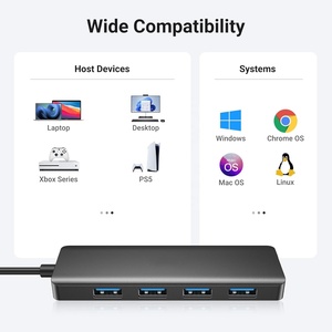 Adaptador Divisor de Estación de Acoplamiento USB 3.0 de 4 Puertos Tipo C a 5 Gbps, Compatible con Computadoras Portátiles, Tabletas, PC para Juegos, <span class=keywords><strong>Mini</strong></span> PC y <span class=keywords><strong>Mac</strong></span> - Product Image 5