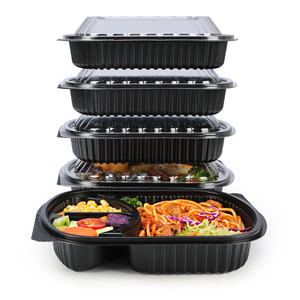 Bữa Ăn Prep Bao Bì Thực Phẩm 2 Ngăn Microwavable Nhựa Thực Phẩm Container Với Nắp Đưa Ra Dùng Một Lần Ăn Trưa Bento Box - Product Image 6