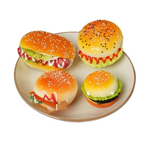 Balle anti-stress souple en PU, modèle de simulation de sandwich, hamburger et hot-dog, pour présentation en cuisine, accessoires alimentaires et décoration de café - Product Image 1