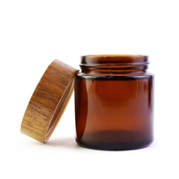 Bocaux en verre ambré CR de 1 oz, 2 oz, 3 oz, 4 oz avec couvercles en bambou, emballage à l'épreuve des enfants, bocal en verre à l'épreuve des enfants pour crème pour le visage et soins de la peau