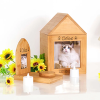 Urne funéraire artisanale en bois pour cendres d'animaux de compagnie, souvenir de crémation, urne funéraire pour animaux de compagnie avec cercueil, lanterne en bois personnalisée pour animaux de compagnie