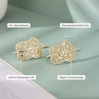 Accessoires de mode DIY faits main personnalisés, crochets pour colliers creux en alliage de zinc plaqué or arabe