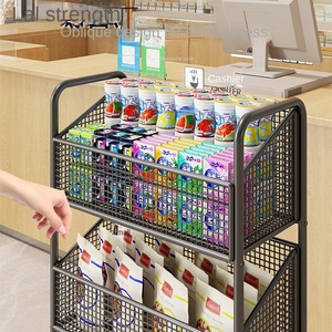 Présentoir <span class=keywords><strong>de</strong></span> supermarché Snack & Beverage Food Étagère en métal mobile multicouche Internet Celebrated Support <span class=keywords><strong>de</strong></span> <span class=keywords><strong>stockage</strong></span> pratique - Product Image 3