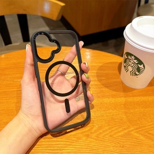 Funda Protectora Híbrida para Teléfono con Carga Inalámbrica Magnética, Lente Metálica Transparente para iPhone 11 12 13 14 15 16 Pro Max - Product Image 6