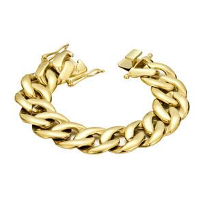 Bijoux Hip Hop, revêtement PVD, plaqué or 14 carats, chaîne cubaine épaisse en acier inoxydable de 21 mm, bracelet pour homme - Product Image 2
