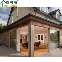 Lukliving Offre Spéciale balcon antique double fermeture en douceur porte coulissante à 8 roues extérieur porte de balcon à double vitrage