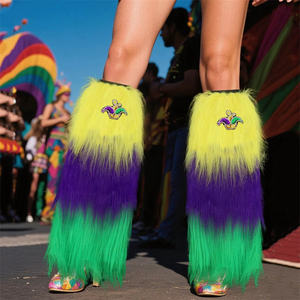 Decoración Colorida con Lentejuelas y Cubrepiernas de Felpa Degradada de Tres Colores para Disfraces de Fiesta, Baile y Carnaval - Product Image 1