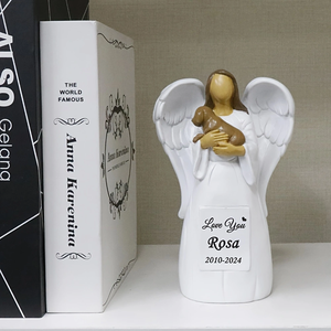 Resin Statue Decorations, Figurines, Resin Molds, Garden and Courtyard Art Sculpture Decorations for Angels Holding Dogs