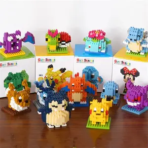 Wholesale Poke mon Action Figures block Buildings Kits Kawaii Cartoon Pikachu Anime Model Education Puzzle Game Toys