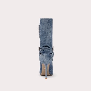 <span class=keywords><strong>Bottes</strong></span> <span class=keywords><strong>hautes</strong></span> en denim délavé bleu sur le genou pour femmes personnalisées de haute qualité - Product Image 4