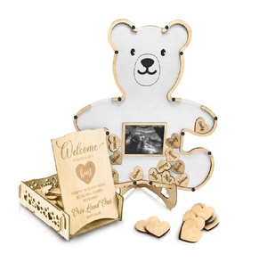Orsacchiotto nel bosco Decorazioni Baby Shower possiamo aspettare le alternative Baby Shower Baby Shower libro degli ospiti - Product Image 1
