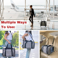 Transporteur extensible pour animaux de compagnie avec roues roulantes Poussette pliable approuvée par la compagnie aérienne Chat Chiot Chien Transporteurs Pet Carrier