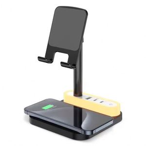 Station de charge <span class=keywords><strong>sans</strong></span> <span class=keywords><strong>fil</strong></span> JEDI 2 en 1 avec support réglable en hauteur et ports USB pour <span class=keywords><strong>téléphone</strong></span> et appareils intelligents - Product Image 2