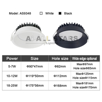 5W 7W 12W 15W 20W 25W SMD Spot Down Light Plafonnier LED Downlights Cri90 Downlights Encastrés Anti-éblouissement Spots Intérieurs