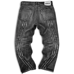 جينز دنيم مخصص من الشركة المصنعة من DiZNEW الموضة سروال جينز للرجال