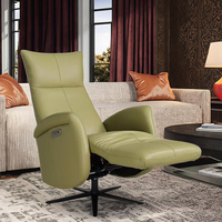 Fauteuil inclinable pivotant électrique en cuir véritable moderne sur mesure en gros pour salon