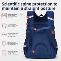 Mochila Escolar Impermeable de Gran Capacidad con Diseño Degradado para Niños, Protección de Columna, Ligera, para Niños y Niñas de Primaria
