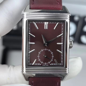 Reloj Clásico de Lujo con Esfera Borgoña, Estilo Cuadrado con Tapa Abatible, Unisex, Mecánico Automático, Luminoso, para Ocasiones de Alto Nivel - Product Image 1