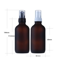 Flacons en verre ambré givré de 120 ml pour vaporisateur, flacons de 4 oz pour huile essentielle, soin de la peau, tonique