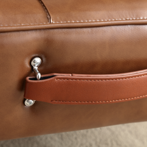 Contemporary Small Oil Wax Leather Fabric <strong>Bedroom</strong> Apartment <strong>Stool</strong> Ottoman Sofa Footrest Buckle Technology Shoe Changing <strong>Stool</strong> - Product Image 2