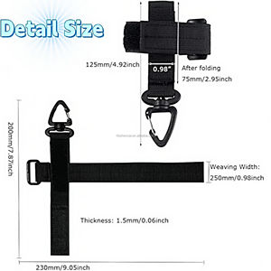 حزام حمل قفاز العمل في الهواء الطلق في الهواء الطلق قفاز تكتيكي حبل التخزين مع ook ° مشبك حارس - Product Image 2