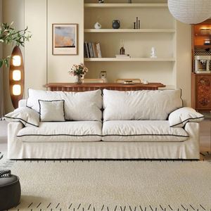 Sofá Moderno y Sencillo de Tela de Algodón y Lino, Sofá Suave Tipo Nube para el Hogar, Desmontable y Lavable, Sofá de Tres Plazas Personalizable - Product Image 4