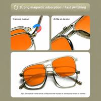 Lunettes anti-lumière bleue Sunray pour montures de prescription avec clip magnétique pour verres interchangeables TR90 légers