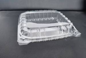 Contenants à emporter en <span class=keywords><strong>plastique</strong></span> transparent, barquettes carrées jetables à couvercle articulé pour tranches de gâteau, avec couvercles transparents - Product Image 2
