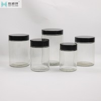 Bocaux en verre CR résistants aux enfants, ronds et droits, pour herbes, feuilles et fleurs, avec couvercles CR, disponibles en 1OZ, 2OZ, 3OZ, 4OZ, 6OZ