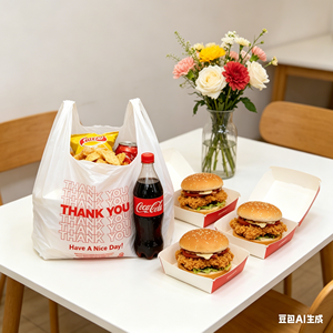 Durable PE Plastic Vest <b>Bags</b> with Hand Length Handle for T-Shirt Shopping Retail Food & Daily Life <b>Packing</b> - Product Image 1