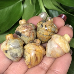 DIY Vente en gros de pierres précieuses naturelles Cristal de quartz noisette Mélange de glands Quartz coloré Sculpture Petite agate folle Noix de pin - Product Image 2