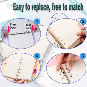 Carpeta Transparente A6 de PVC Suave, Carpeta para Cuadernos, Bolsas para Hojas Sueltas, Papel Recargable, Carpeta Translúcida con Cierre - Product Image 3