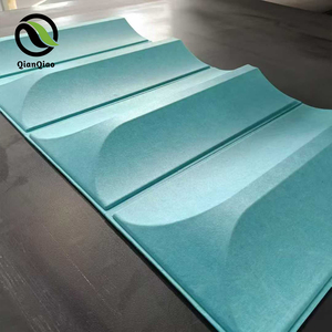 Panneaux acoustiques modulaires 3D géométriques QIANQIAO en PET, dalles acoustiques DIY à biseau diagonal pour home cinéma et studio - Product Image 1