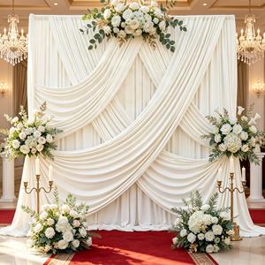 Tirai Latar Belakang Sutra Susu Anti Kusut 5*10ft untuk Pernikahan, Upacara, Pesta Ulang Tahun, dan Fotografi - Product Image 6