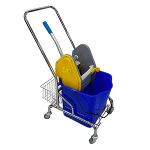 Chariot de nettoyage en plastique 25L avec cadre en acier inoxydable, seau à eau en plastique, roues et <span class=keywords><strong>essoreuse</strong></span> à serpillière - Product Image 6
