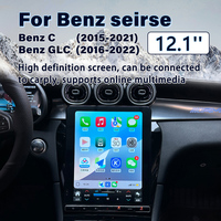 Lecteur DVD de voiture 12,1 pouces Android Auto CarPlay sans fil Lecteur multimédia de voiture Écran tactile Radio de voiture pour Mercedes C GLC 15-22