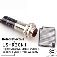 Capteur photoélectrique rétro-réfléchissant LS-R20N1, interrupteur optique infrarouge, capteur de détection longue distance pour équipement industriel