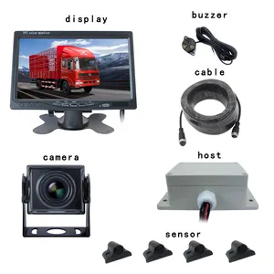 7Inch Ahd Achteruitrijcamera Auto Achteruitrijhulp Auto Pieper-Intelligente Vrachtwagen Aanhangwagen Draad Ultrasone Parkeersensoren