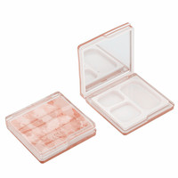Mini palette de maquillage vide à 3 compartiments, étui compact en plastique pour blush, illuminateur, contour, fard à paupières, poudre, emballage cosmétique