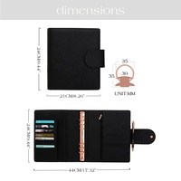 Carnet de budget A5 multicolore personnalisé Hongbo avec anneaux en or rose de 35 mm en cuir grainé de luxe gaufré, utilisable comme agenda/carnet de notes
