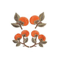 Paire de petits patchs en tissu brodés motif kaki, fil à broder, style national chinois, pour sac, étui de téléphone, décoration Hanfu, motif floral