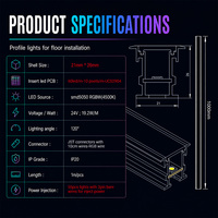 Perfil de Aluminio con Luz Lineal RGBW UCS2904 de 21x26mm, DC24V, SMD5050, para Iluminación Interior de Pasillos de Hotel, Guía de Luz en la Base de la Pared