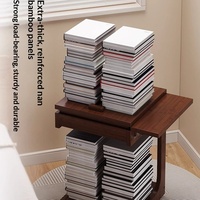 Table d'appoint mobile en bambou avec plateau rabattable, table de chevet, meuble de rangement à petites roulettes pour salon et chambre, mobilier de salon