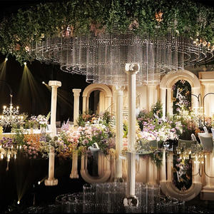 Cortina Colgante de PVC con Cuentas y Cristales LANJO, Estilo ROMÁNTICO, Forma Circular, Tamaño Personalizado para Decoración de Salones de Eventos y Bodas - Product Image 2