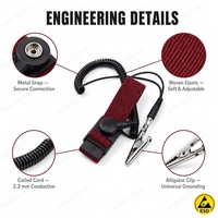 Bracelet antistatique ESD en métal, 100 % neuf, longueur 180 cm, réglable et antistatique